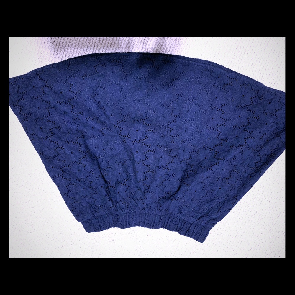 Full navy eyelet skirt